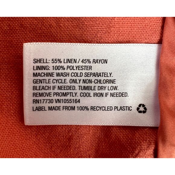 A New Day Women's Blazer Jacket Linen Blend Orange Button Closure Size XS - Picture 3 of 9